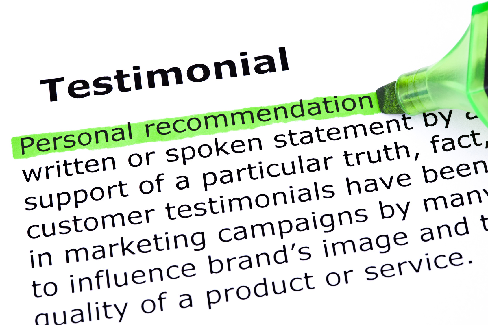 Definition of testimonial to illustrate 7 Ways to Use Testimonials blog post by Michele Peterson, Exactly Write Copywriting