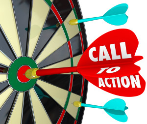 Call to Action dart signifying a direct response copywriter's targeted focus
