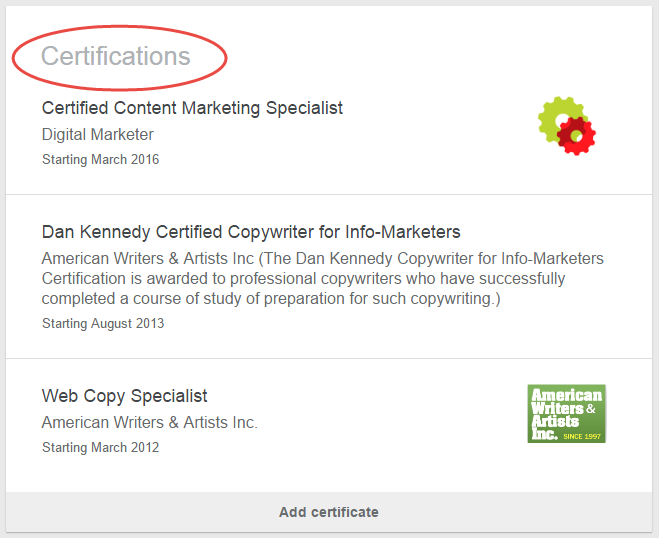 Michele Peterson certifications on LinkedIn