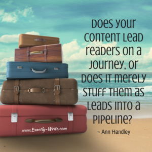 Does your content lead readers on a journey - marketing quote by Ann Handley