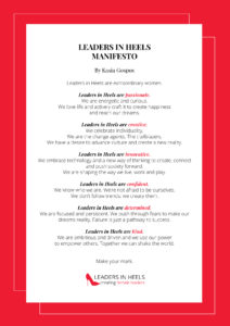 Leaders In Heels Manifesto